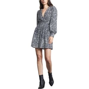 The Kooples Puff Sleeve Sequin Mini Dress Size 0 (XSmall) Color Silver NWT